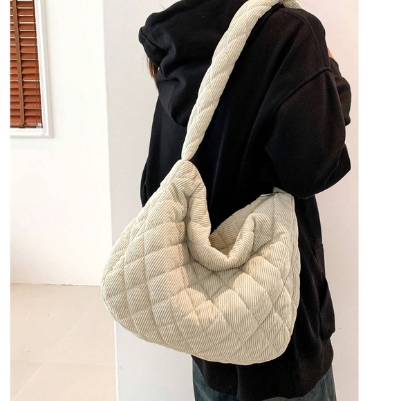 Luxe Quilted Puffer Messenger Shoulder Crossbody Travel Bag - Picture 14 of 14